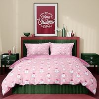 Christmas Bedding Set Kids Christmas Quilt Bedspread Xmas Bedding Pink Christmas Quilt Cute Bedding Home Holiday Decor Xmas Christmas Quilt Bedding for Kids Girls Lightinthebox - thumbnail