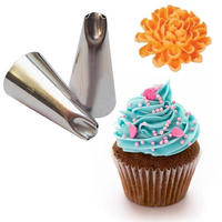 2Pcs DIY Stainless Steel Icing Piping Nozzles Rose Flower Chrysanthemum Cake Decorating Baking Tools