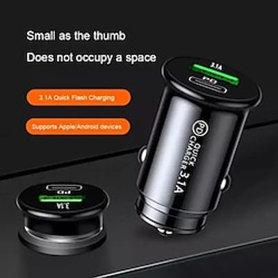 Fast Car Chargers USB PD Type C QC 3.0 Outlet Adapter Fast Charging For 12V 24V Car Truck Boat RV Motorcycle 12V24V Lightinthebox