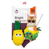 FOFOS Juice & Pineapple With Catnip Cat Toy (Pack Of 6) FOFOS Juice & Pineapple With Catnip Cat Toy (Pack Of 6)