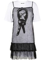 McQ Alexander McQueen layered T-shirt sheer dress - White - thumbnail