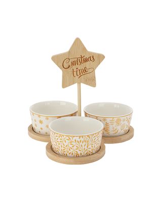 Koopman Xmas Bamboo Serving Set