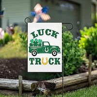 Saint Patrick Day Garden Flag 12x18Inch Outdoor Decorations Welcome Garden Patio Flag Lucky Clover Pot of Gold Gnomes Yard Flag Double Sided Holiday Outdoor Flags 1pc Lightinthebox - thumbnail