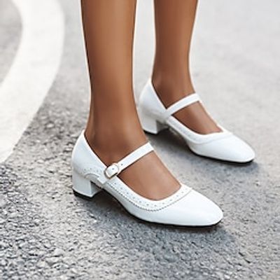 Retro Vintage 1950s Roaring 20s 1920s Shoes Mary Jane Shoes Chunky Heels Women's Buckle Cosplay Costume Casual Daily Shoes Lightinthebox