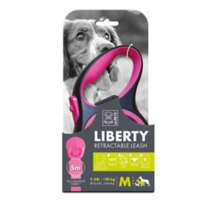 M-Pets Liberty Dog Retractable Leash Pink Medium M-Pets Liberty Dog Retractable Leash Pink Medium