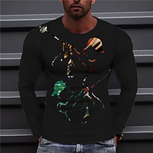 Men's Unisex Tee T shirt Shirt 3D Print Graphic Prints Golf Print Long Sleeve Daily Tops Casual Designer Big and Tall Black miniinthebox