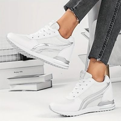 Women's Sneakers Platform Sneakers Outdoor Flat Heel Round Toe Fashion Sporty Casual Walking Mesh PU Lace-up Solid Color Black White Pink Lightinthebox Women's Sneakers Platform Sneakers Outdoor Flat Heel Round Toe Fashion Sporty Casual Walking Mesh PU Lace-up Solid Color Black White Pink Lightinthebox