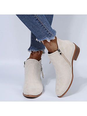 Fashion Solid Color Side Zip Comfort Flats Fashion Solid Color Side Zip Comfort Flats