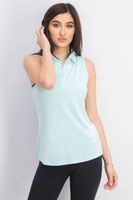 Womens Zinger Sleeveless Novelty Polo  Aqua - thumbnail