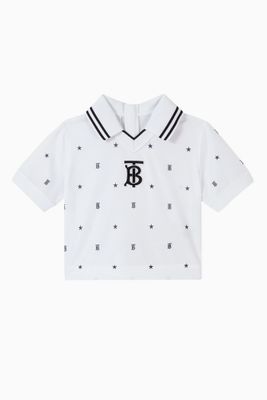 Star & Monogram Motif Jersey Mesh Polo Shirt Star & Monogram Motif Jersey Mesh Polo Shirt