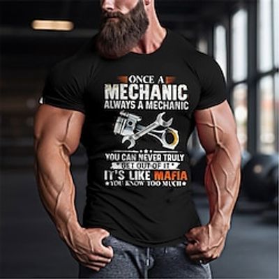 Graphic Character  Slogan I Fix Stuff Daily Outdoor Casual Men's 3D Print Party Casual Holiday T shirt Black Short Sleeve Crew Neck Shirt Summer Clothing Apparel Normal S M L XL XXL XXXL Lightinthebox