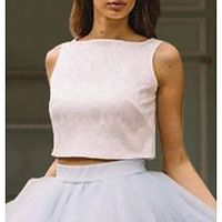 Hall Separates Wedding Dresses Separates Casual Sleeveless Scoop Neck Satin Bridal Tops With Solid Color 2023 Bridal Gowns Lightinthebox - thumbnail