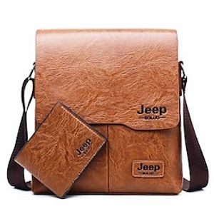 Man Messenger Bag Shoulder Bags 2 Set Pu Leather Business Crossbody Casual Bag Brand miniinthebox