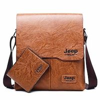 Man Messenger Bag Shoulder Bags 2 Set Pu Leather Business Crossbody Casual Bag Brand miniinthebox - thumbnail