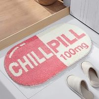 Bathroom Mat With Cold Pills And Fun Bathroom Decoration, Non Slip, Washable, For Shower, Bathtub, Bedroom, 27.5 X 15.5 Inches miniinthebox - thumbnail