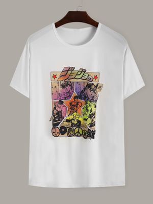 YOINS BASICS Men Summer Casual CottonCartoon Figure Letter Print T-Shirt YOINS BASICS Men Summer Casual CottonCartoon Figure Letter Print T-Shirt
