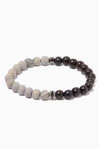 Beaded Bracelet in Wood Jasper & Ebony Wood