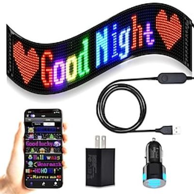 Ultra-thin Flexible Bluetooth LED Screen USB LED Advertising Screen Bluetooth LED Car Sign Display Lightinthebox