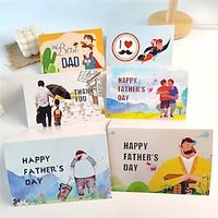 Father's Day 6 Card Sets with Envelopes and Stickers Best Gift Leave Message Card Lightinthebox
