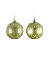 Kaemingk Decoris 8cm Bauble on Wire Shatterproof Shiny, Matt & Glitter Foam Bauble Assorted 1 Piece