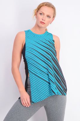Womens Sleeveless Biker Zone Tank Top Lake Blue Womens Sleeveless Biker Zone Tank Top Lake Blue