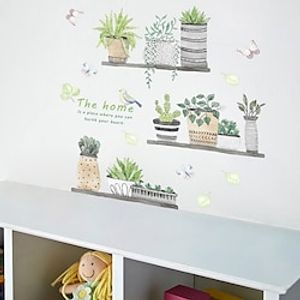 Wall Sticker Summer Green Potted Succulent Wall Stickers miniinthebox