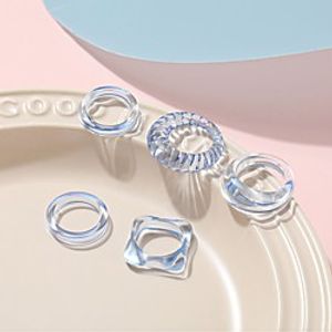 Ring Geometrical Blue Green White Resin Stylish Simple European 5pcs One Size / Women's miniinthebox