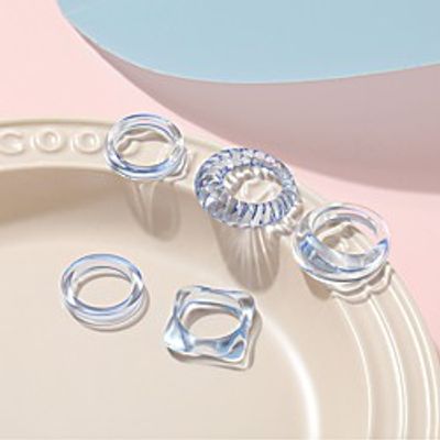 Ring Geometrical Blue Green White Resin Stylish Simple European 5pcs One Size / Women's miniinthebox