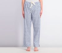 Womens All Over Print Wide Leg Pants Pajamas  Blue/White - thumbnail