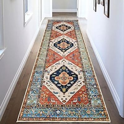 Bohemian Rug Runner Carpet Entrance Mat for Household Use Short Plush Tpr Anti Slip Water Washed Bottom Long Strip Carpet Mat Lightinthebox
