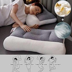 Japanese Anti-traction Pillow Soybean Fiber Maintenance Cervical Pillow Core Household Knitted Pillow miniinthebox