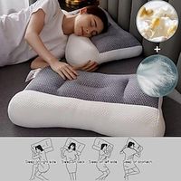Japanese Anti-traction Pillow Soybean Fiber Maintenance Cervical Pillow Core Household Knitted Pillow miniinthebox - thumbnail
