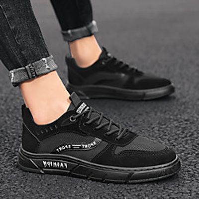 Men's Sneakers Lace up Retro Casual Vintage Classic Daily Outdoor PU Non-slipping Wear Proof Gray Khaki Black Fall miniinthebox