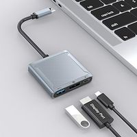 Multifunctional Dock Micro Otg 3 In 1 Usb Type C 3.1 To 2 C/Type Usb 3.0 Dock Hub For Macbook Pro miniinthebox - thumbnail