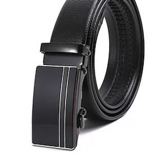 Men's Faux Leather Belt Casual Belt Ratchet Belt Black 8 Black 1# Faux Leather Stylish Business Classic Plain Daily Vacation Going out miniinthebox