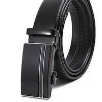 Men's Faux Leather Belt Casual Belt Ratchet Belt Black 8 Black 1# Faux Leather Stylish Business Classic Plain Daily Vacation Going out miniinthebox - thumbnail