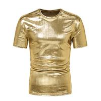 Retro Vintage 1980s Shiny Metallic T-shirt Disco Men's Halloween Carnival Performance Club T-shirt Lightinthebox