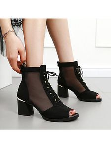 Lace mesh gauze booties
