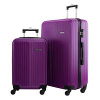 PARA JOHN Lightweight 2-Pieces ABS Hard side Travel Luggage Trolley Bag Set with Lock for men / women / unisex Hard shell strong PURPLE