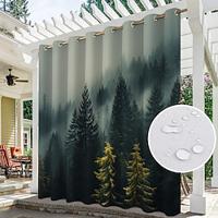 Waterproof Outdoor Curtain Privacy, Outdoor Shades, Sliding Patio Curtain Drapes, Pergola Curtains Grommet Foggy Forest For Gazebo, Balcony, Porch, Party Lightinthebox