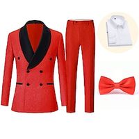 Retro Vintage 1980s Tuxedo Suits  Blazers Lapel Collar Blazer Men's Cosplay Costume Masquerade Halloween Party  Evening Club Coat Lightinthebox - thumbnail