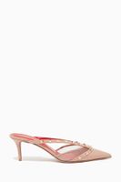 Valentino Garavani Rockstud Alcove Mules in Patent Leather & Mesh Valentino Garavani Rockstud Alcove Mules in Patent Leather & Mesh
