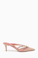 Valentino Garavani Rockstud Alcove Mules in Patent Leather & Mesh - thumbnail