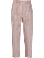 Pleats Please Issey Miyake pleated cropped trousers - NEUTRALS