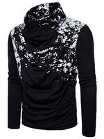 Cowl Neck Abstract Print Men T-Shirt - thumbnail