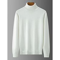 Women's Turtleneck Pullover Sweater Jumper Ribbed Knit Polyester Oversized Fall Winter Regular Outdoor Daily Going out Stylish Casual Soft Long Sleeve Solid Color Black White Brown M L XL miniinthebox - thumbnail