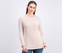Womens Textured Pullover Sweater  Mocha Rose - thumbnail