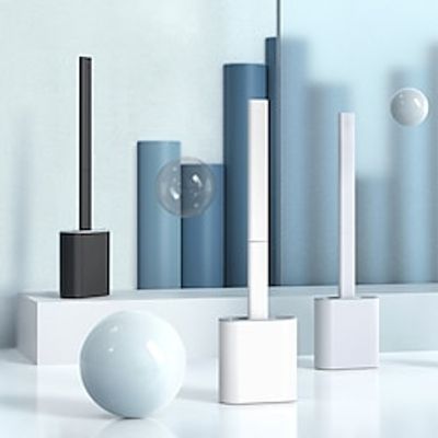 Silicone Toilet Brush Wall Mounted Removable Handle Holder Set No-Slip Bendable Brush Head Cleaning Tools WC Accessories Lightinthebox