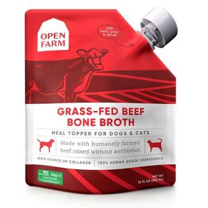 Open Farm Grass Fed Beef Bone Broth Meal Topper For Dogs & Cats - 12OZ