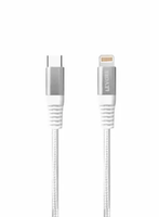 Levore 6ft Nylon Braided Usb C To Lightning Cable, White, LC4221-WH